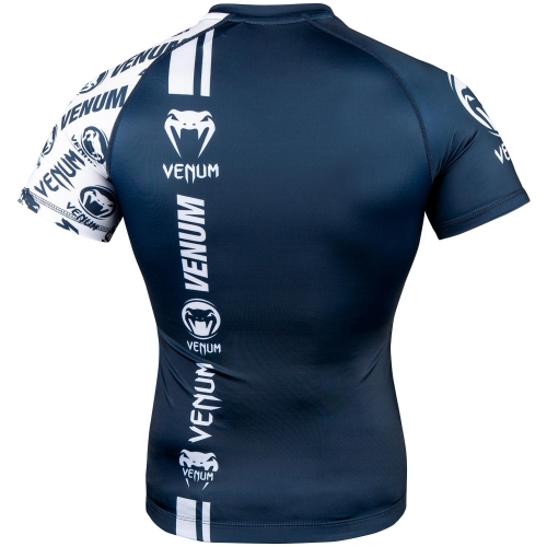 Рашгард Venum Logos Short Sleeves Rashguard Navy Blue White ціна