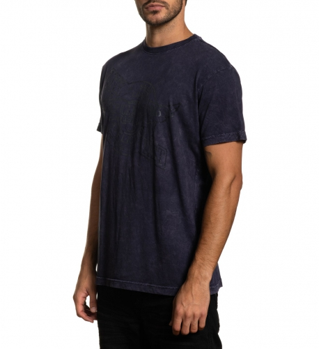 Футболка Affliction Speed Crew SS Tee Purple Lava Wash фото