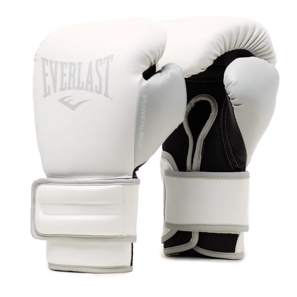 Boxing gloves Everlast Powerlock 2R Training Gloves Hook and Loop White