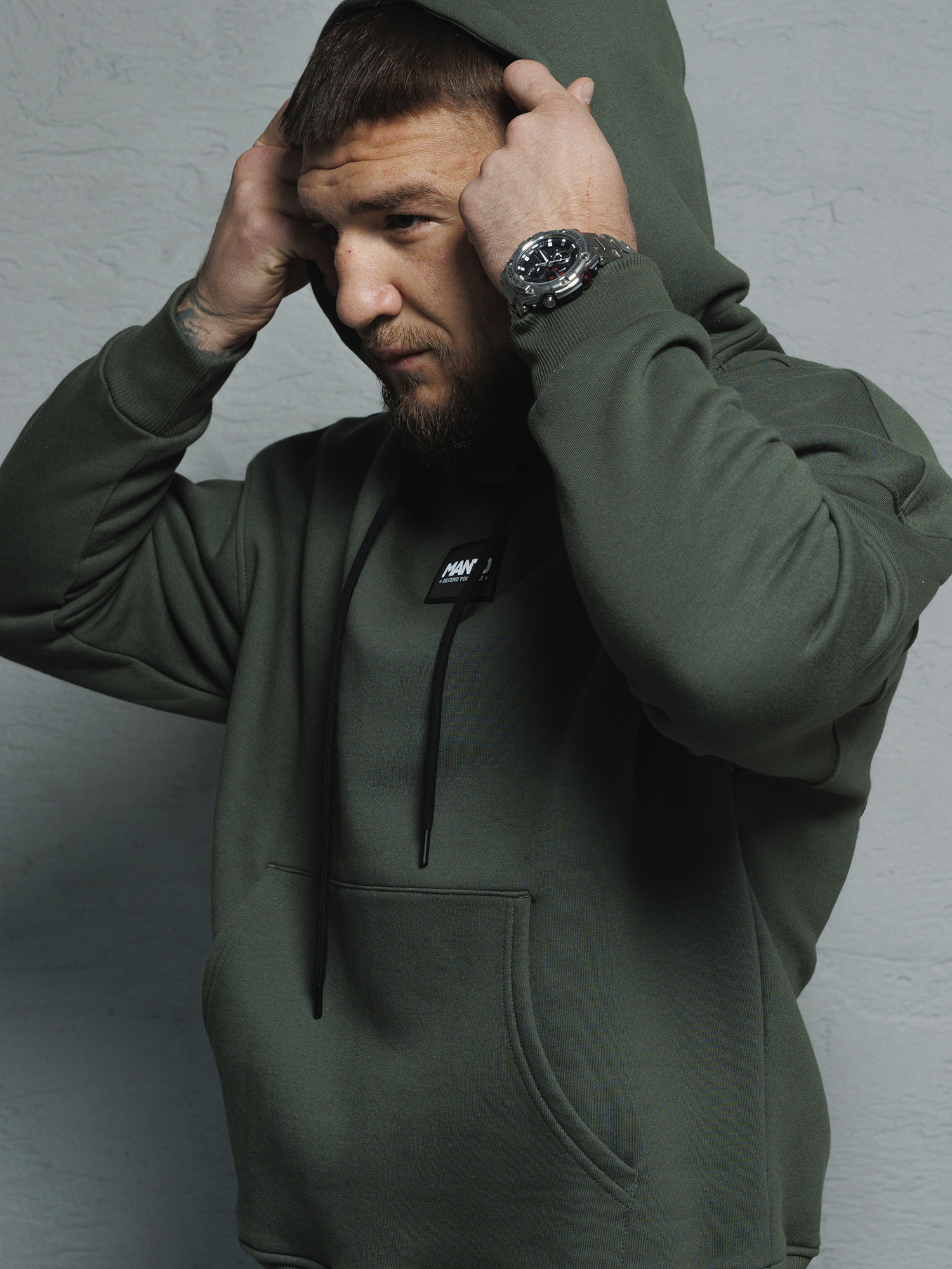 Hoodie MANTO Hoodie Label Oversize Khaki photo