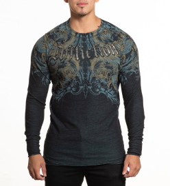 Double-sided long sleeve Afflcition Over Exposure Black Trellis