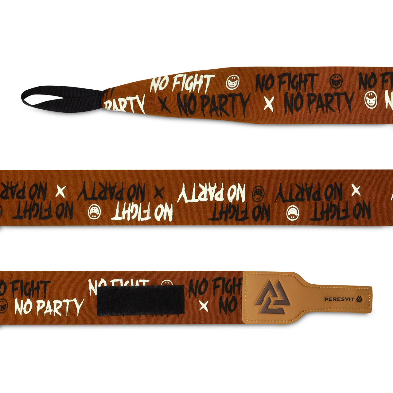 Боксерські бинти Peresvit No Fight No Party Printed Handwraps Brown купити