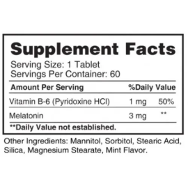 Мелатонін Earth‘s Creation Melatonin 3 mg with B-6 Sublingual, 60 Tablets										, Фото № 2