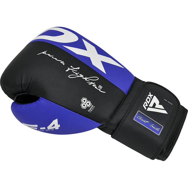 Боксерські рукавиці RDX F4 Boxing Gloves Hook & Loop Blue Black купити