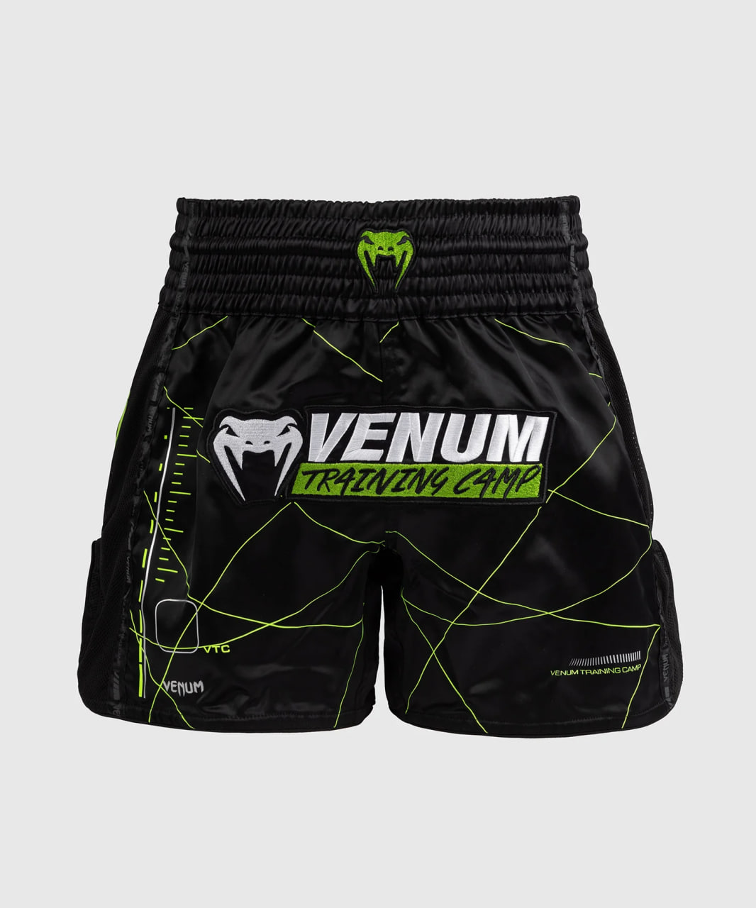 Тайськие шорты Venum Training Camp 4.0 Muay Thai Shorts - Black/Neon Green