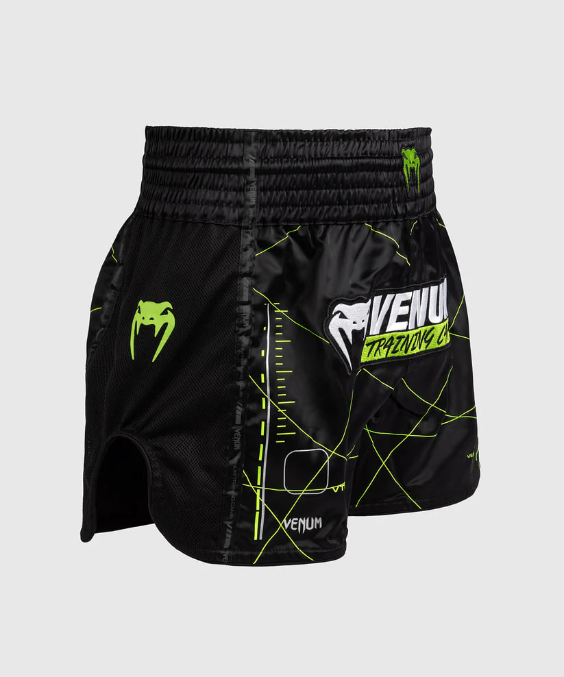 Тайські шорти Venum Training Camp 4.0 Muay Thai Shorts - Black/Neon Green ціна