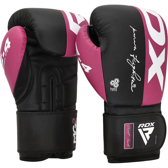Боксерські рукавиці RDX F4 Boxing Gloves Hook & Loop Pink Black купити