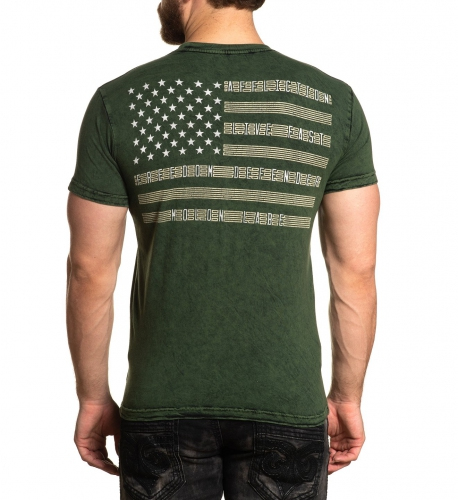 Футболка Affliction Skull Ranger Reversible Green Black фото