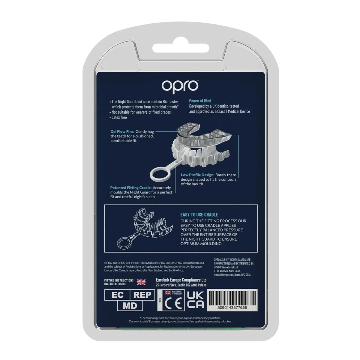Капа від бруксизму OPRO Night Guard Clear розмір