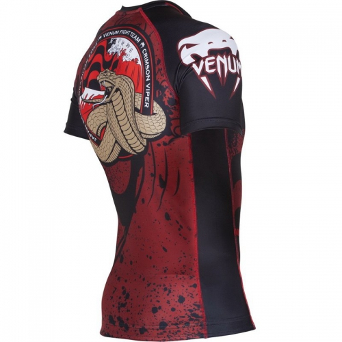 Venum Crimson Viper Rashguard Short Sleeves Black Red photo