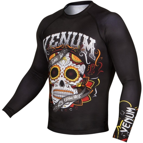 Рашгард Venum Santa Muerte 2.0 Rashguard Long Sleeves Black цена