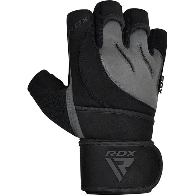 Рукавички для спортзалу RDX L4 Open Finger Weightlifting Gym Gloves Grey купити