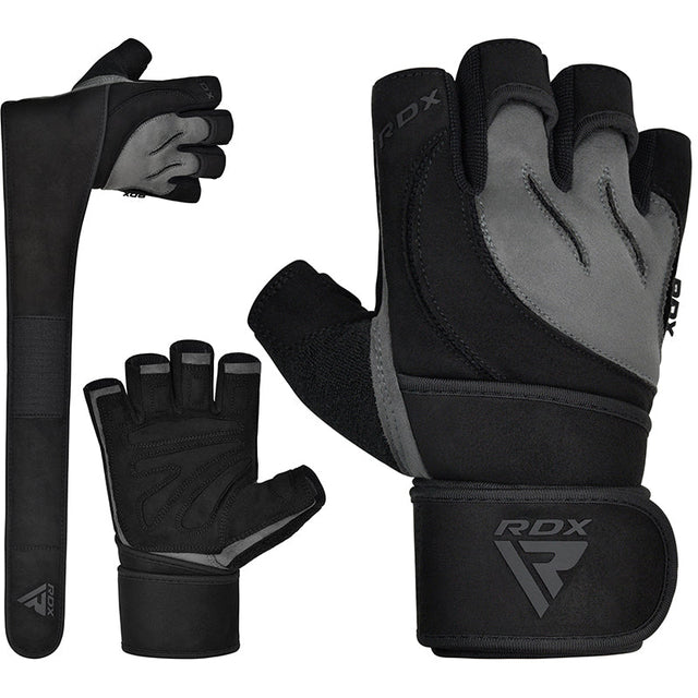Рукавички для спортзалу RDX L4 Open Finger Weightlifting Gym Gloves Grey оригінал