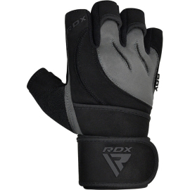 Рукавички для спортзалу RDX L4 Open Finger Weightlifting Gym Gloves Grey, Фото № 2