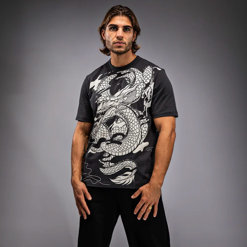 Футболка Venum Dragon’s Flight Men’s T-Shirt Charcoal Grey Cream White