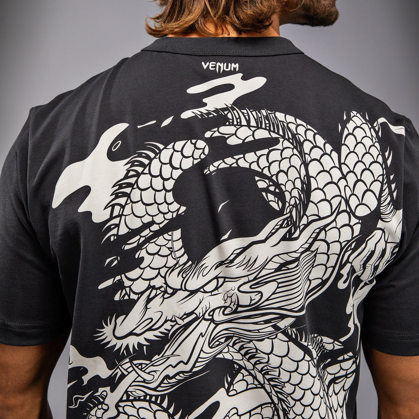 Футболка Venum Dragon’s Flight Men’s T-Shirt Charcoal Grey Cream White фото
