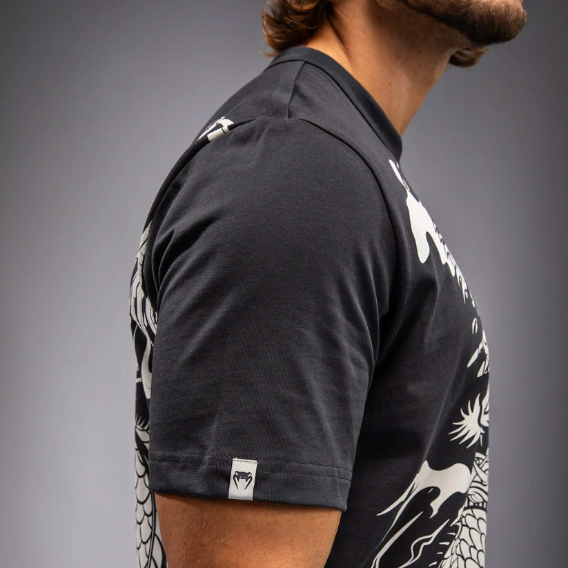 Футболка Venum Dragon’s Flight Men’s T-Shirt Charcoal Grey Cream White оригінал