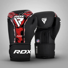 Боксерські рукавиці RDX F-17 Aura Plus Boxing Gloves Black Red