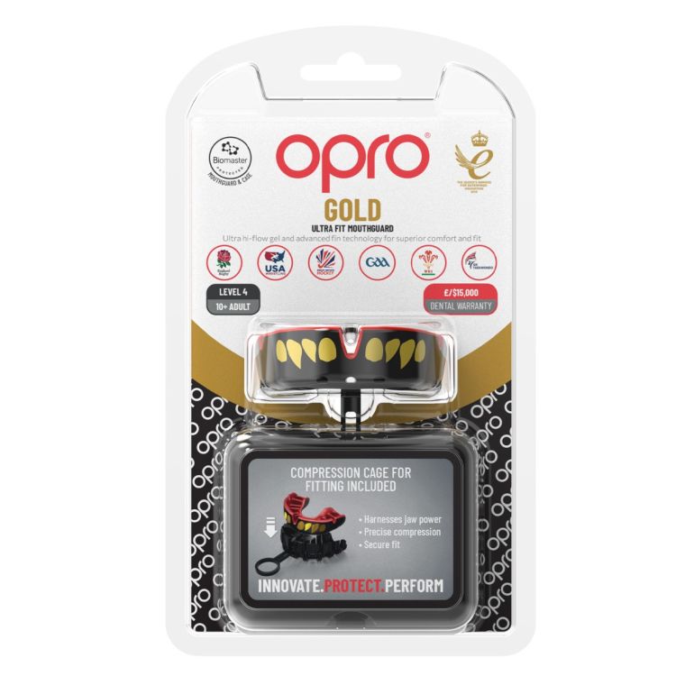 Mouthguard OPRO Self-Fit GEN5 Gold Level Jaws Black Red price