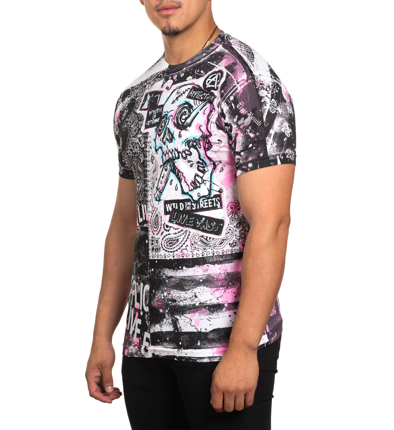 Футболка Affliction Gutterpop A25826 White Multi фото
