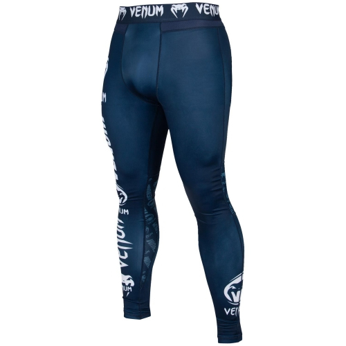 Venum Logos Tights Navy Blue White compression pants price