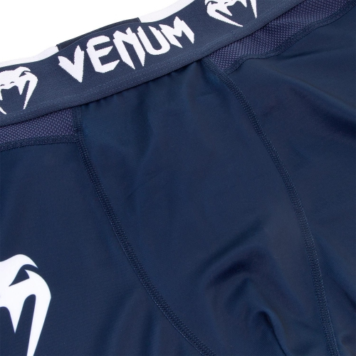 Venum Logos Tights Navy Blue White compression pants photo