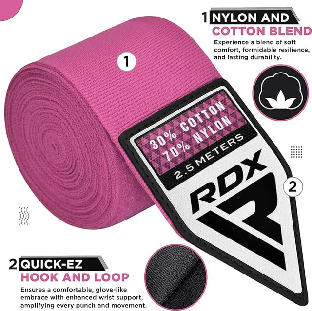 Бинти RDX Boxing Hand Wraps 2.5 Metter Pink купити