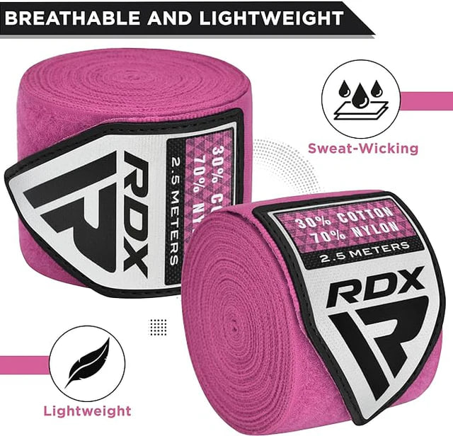Bandages RDX Boxing Hand Wraps 2.5 Metter Pink