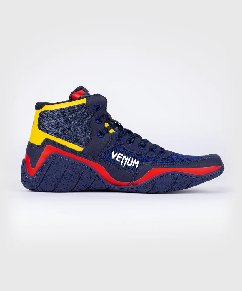 Борцовки Venum Elite Wrestling Shoes Blue Yellow фото