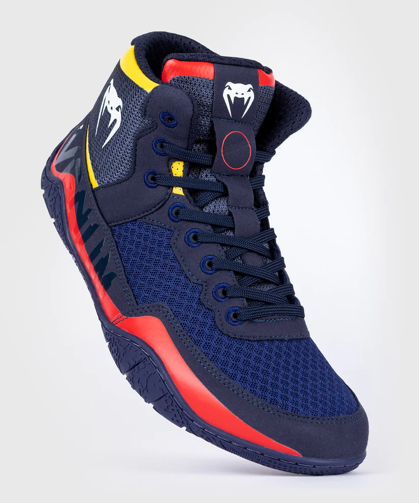 Борцовки Venum Elite Wrestling Shoes Blue Yellow купить
