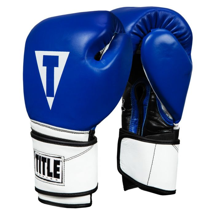 Боксерские перчатки Title Premium Leather Performance Training Gloves Blue
