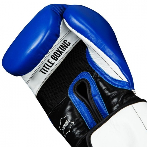 Боксерские перчатки Title Premium Leather Performance Training Gloves Blue цена