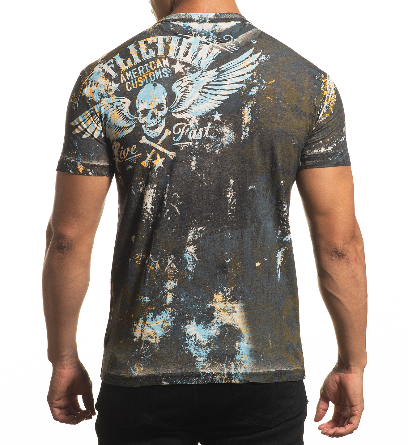 Футболка Affliction AC Wheel House A24335 Biscotti купить