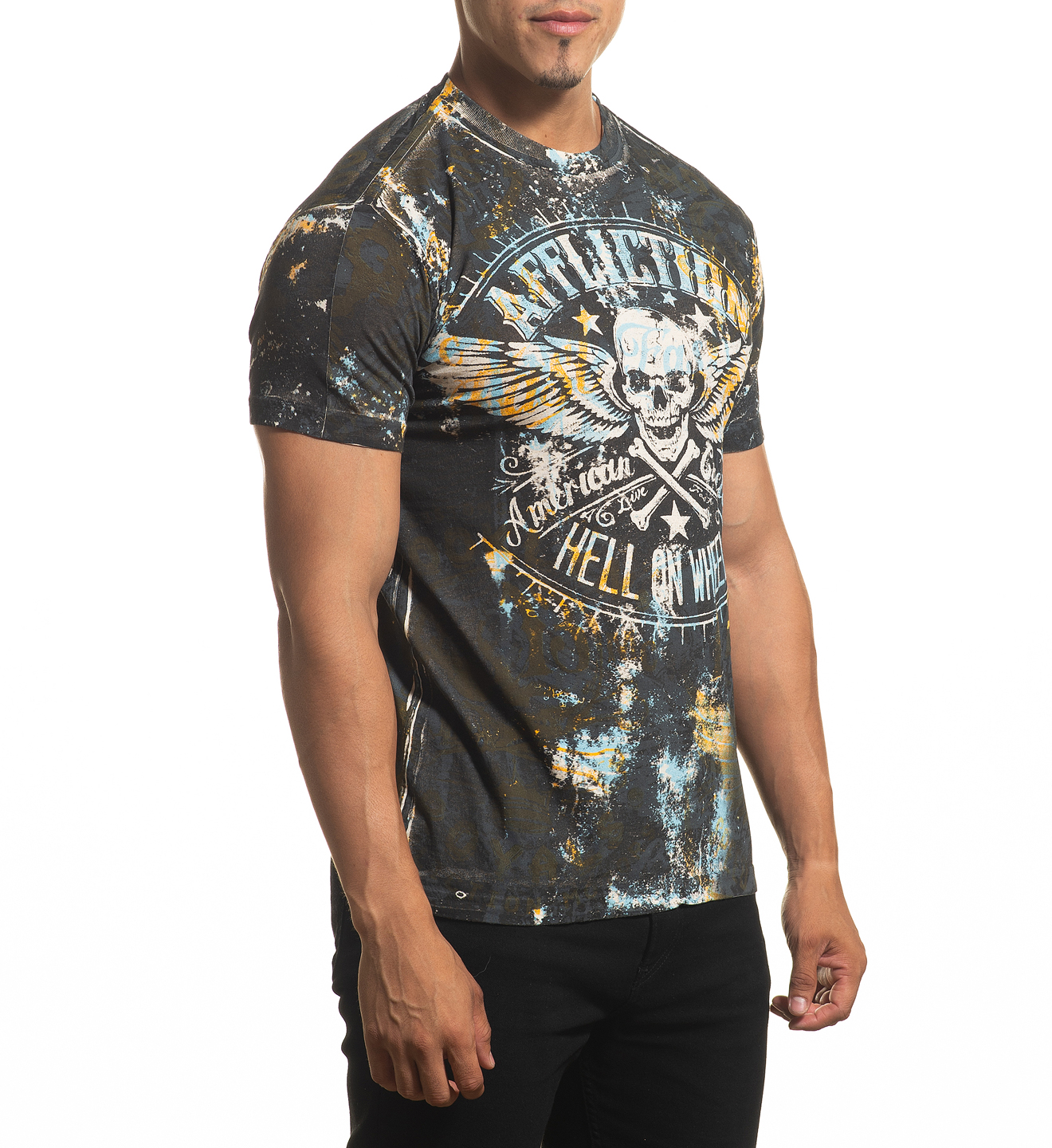Футболка Affliction AC Wheel House A24335 Biscotti цена