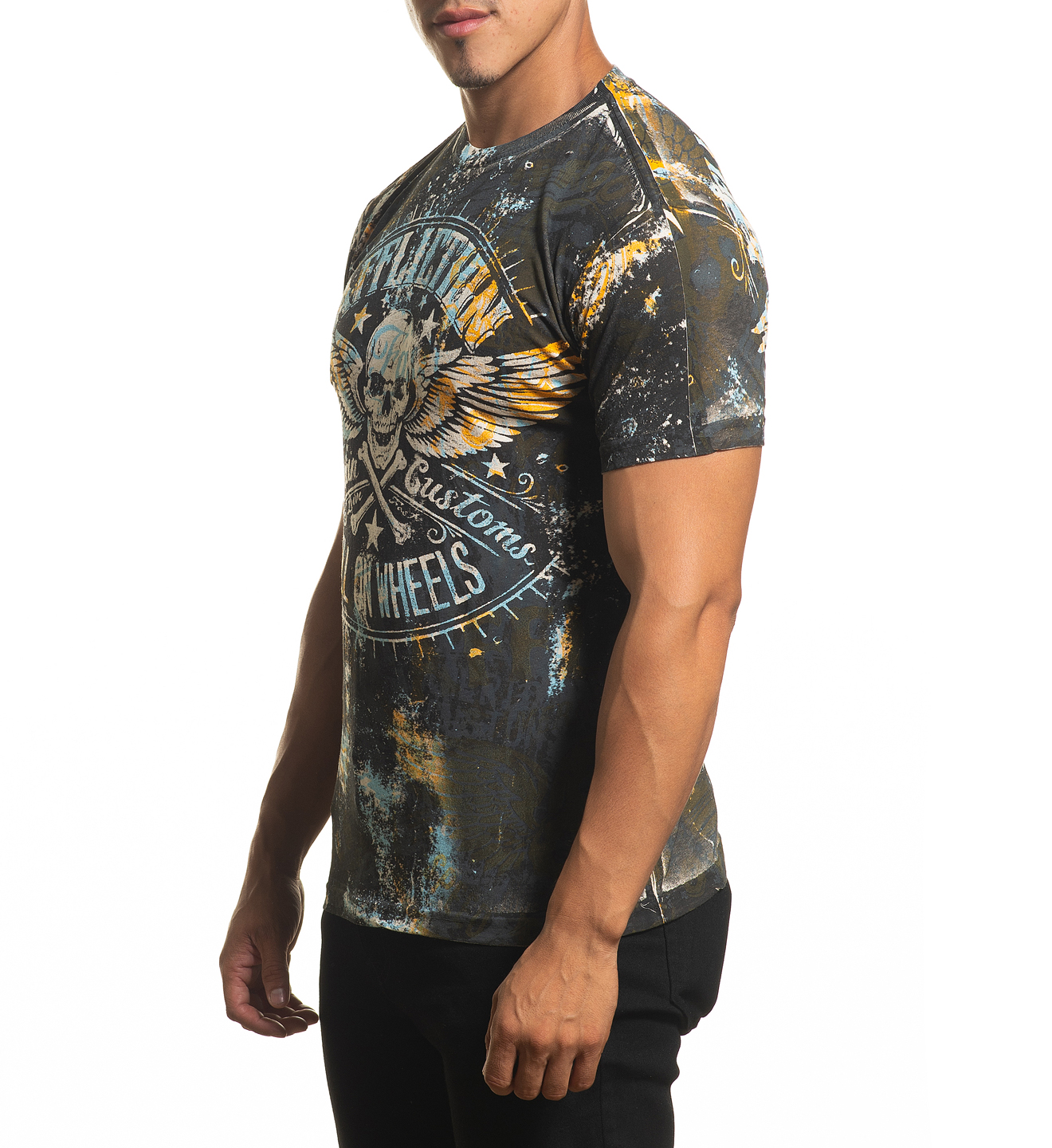 Футболка Affliction AC Wheel House A24335 Biscotti фото