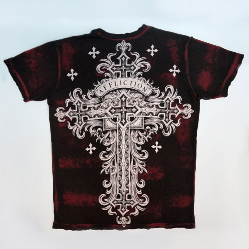 Футболка Affliction Red Burn Cross T-shirt купить