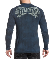 Лонгслив Affliction Causeway Long Sleeve Crew Neck Tee Blue купити