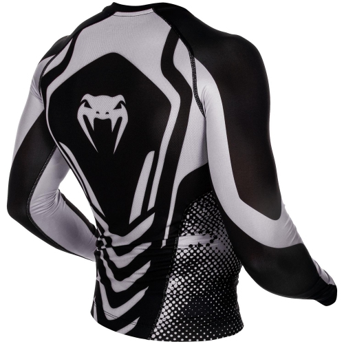Компрессионная футболка Venum Technical Compression T-shirt Long Sleeves Black Grey цена