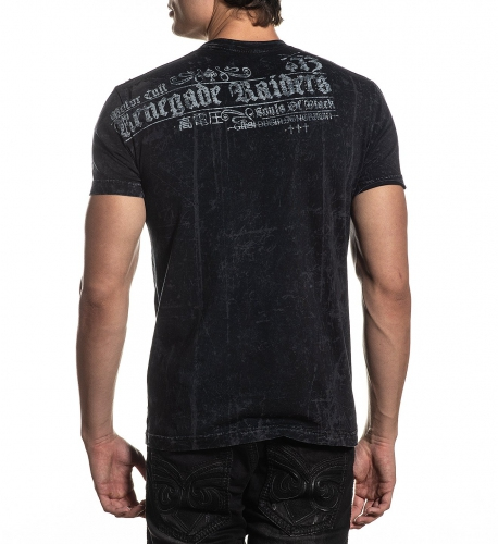 Футболка Affliction Renegade Raiders SS Tee Black Lava Wash фото
