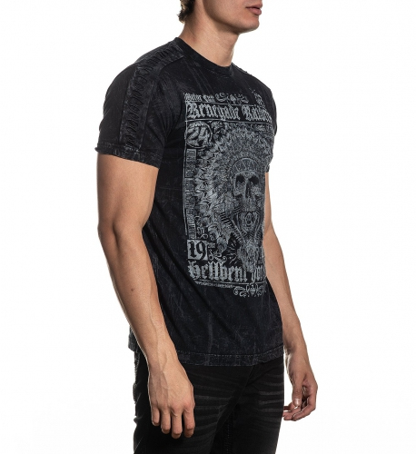 Футболка Affliction Renegade Raiders SS Tee Black Lava Wash цена
