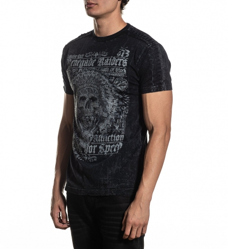 Футболка Affliction Renegade Raiders SS Tee Black Lava Wash купить