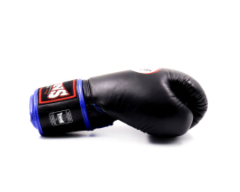Боксерские перчатки Twins Velcro Mesh Edition BGVLA1 Black Blue, Фото № 3