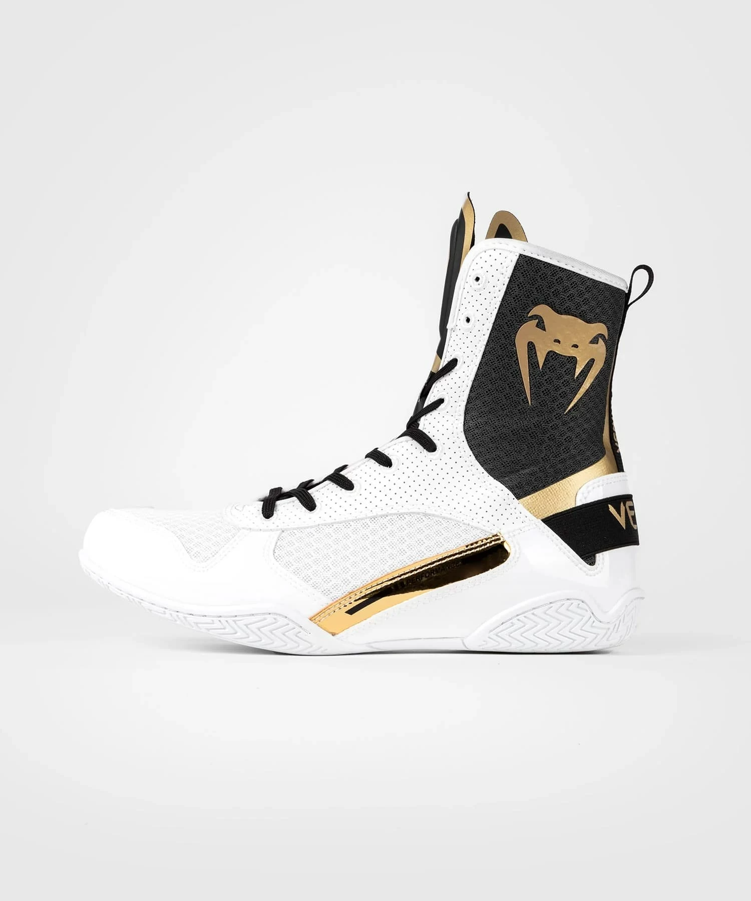 Боксерки Venum Elite Boxing Shoes White Black Gold фото