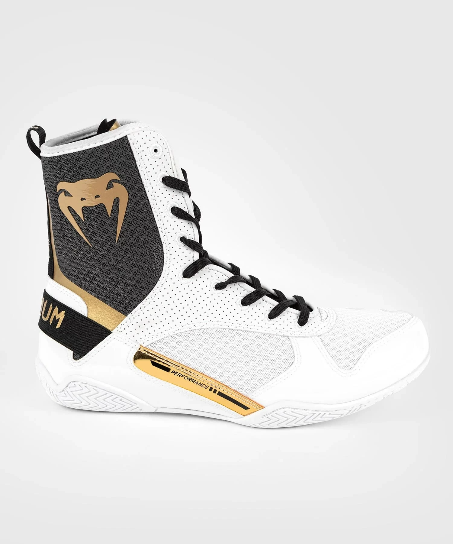 Боксерки Venum Elite Boxing Shoes White Black Gold оригінал