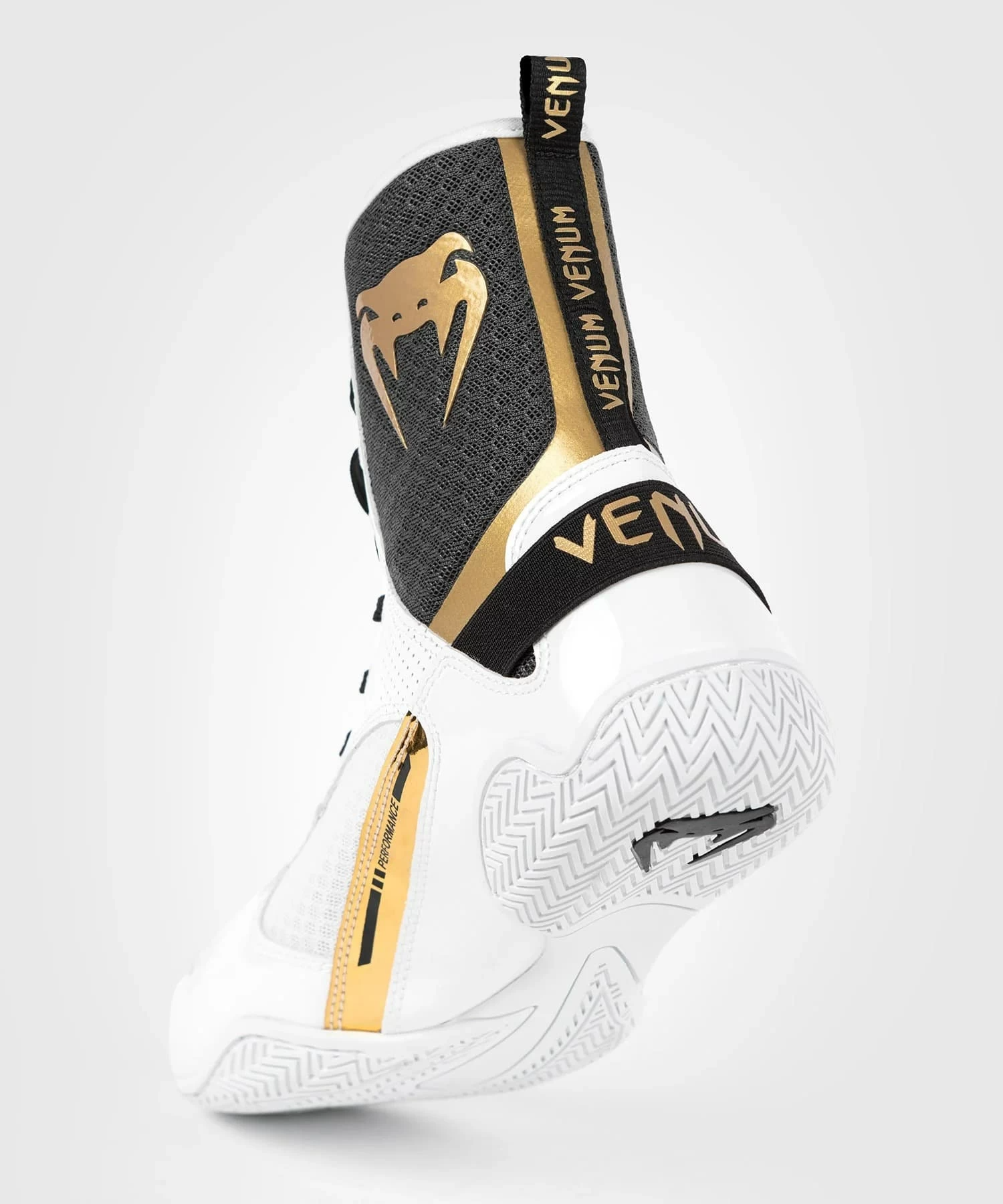 Боксерки Venum Elite Boxing Shoes White Black Gold ціна