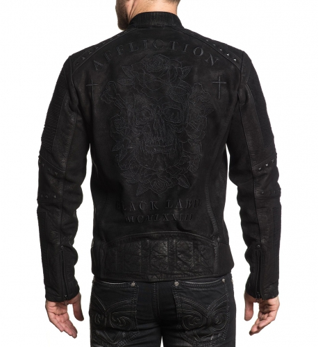 Кожаная куртка Affliction Enigma Jacket Black купити