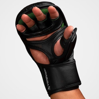 Гибридные перчатки для MMA Hayabusa T3 7oz Hybrid Gloves - Black Green размер