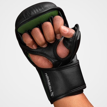 Гибридные перчатки для MMA Hayabusa T3 7oz Hybrid Gloves - Black Green где купить