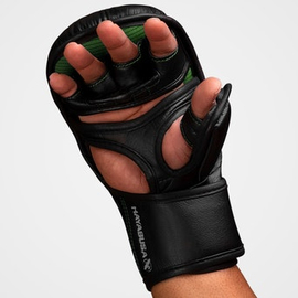 Гибридные перчатки для MMA Hayabusa T3 7oz Hybrid Gloves - Black Green, Фото № 6