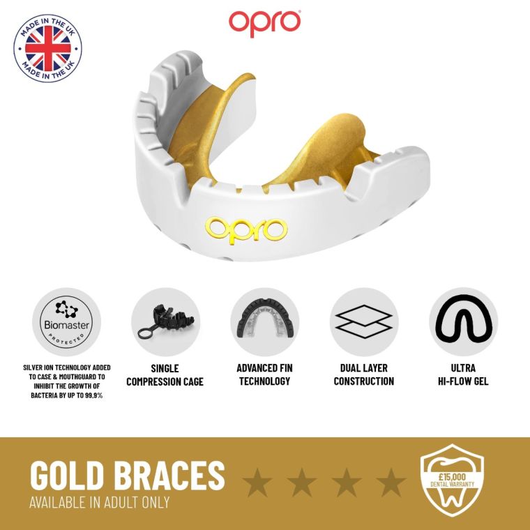 Mouth guard OPRO GEN5 Gold Braces Black Gold size